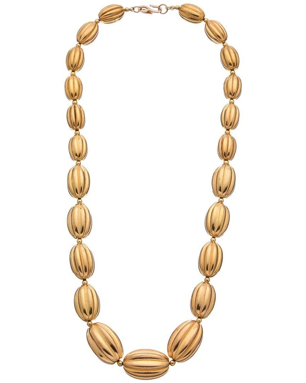 Kenneth Jay Lane Metallic 18k Plated Bead Necklace
