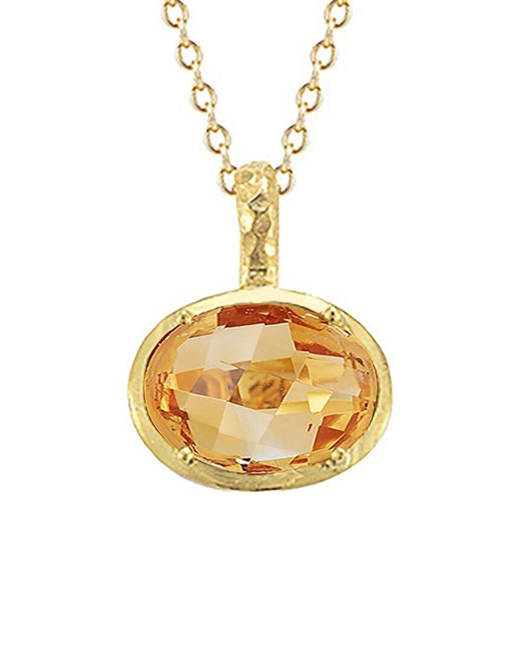 Reiss Metallic 14k 6.50 Ct. Tw. Citrine Necklace