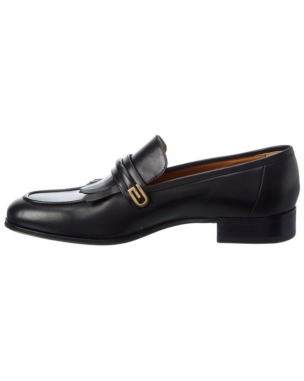 Gucci Black Aldo Leather Loafers for men