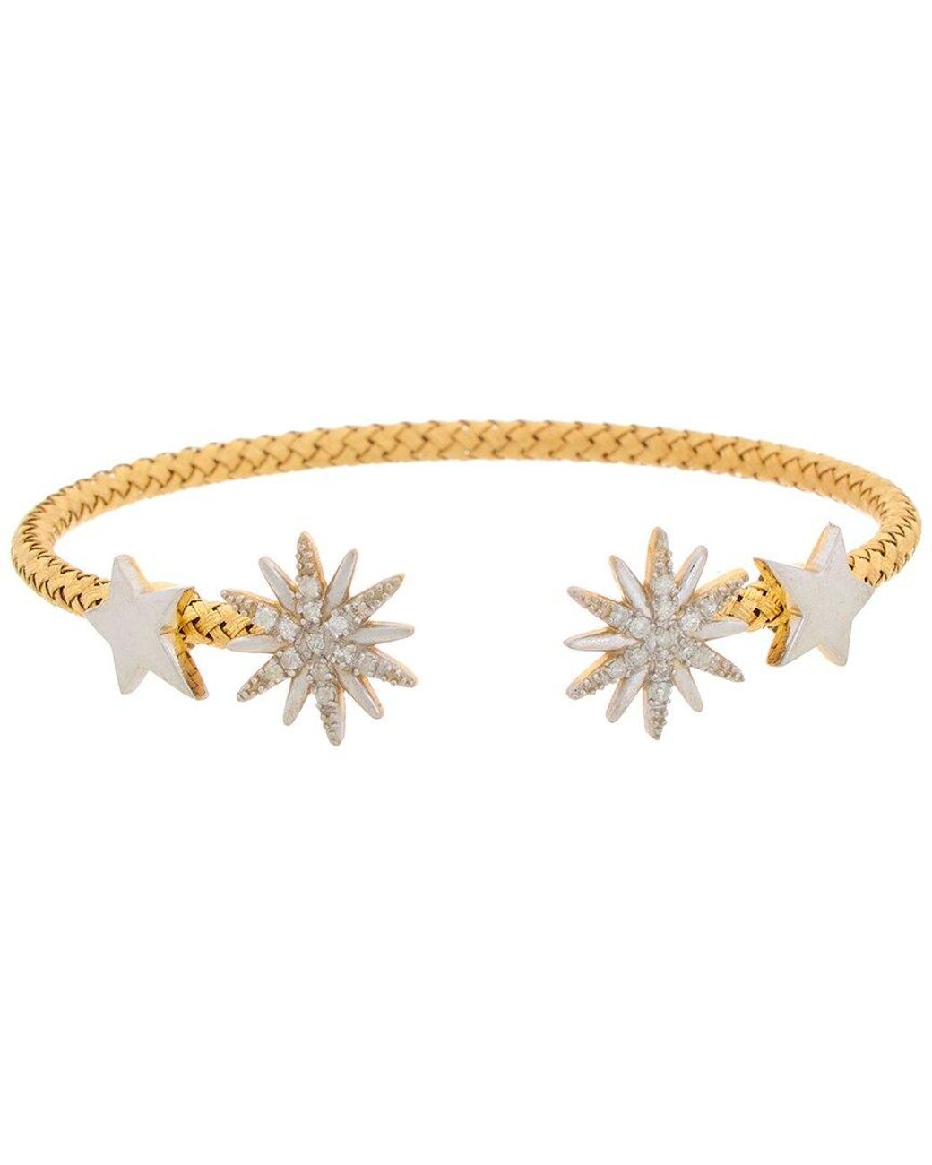 Meshmerise Metallic 18k Rose Gold Vermeil 0.20 Ct. Tw. Diamond Mesh Bangle
