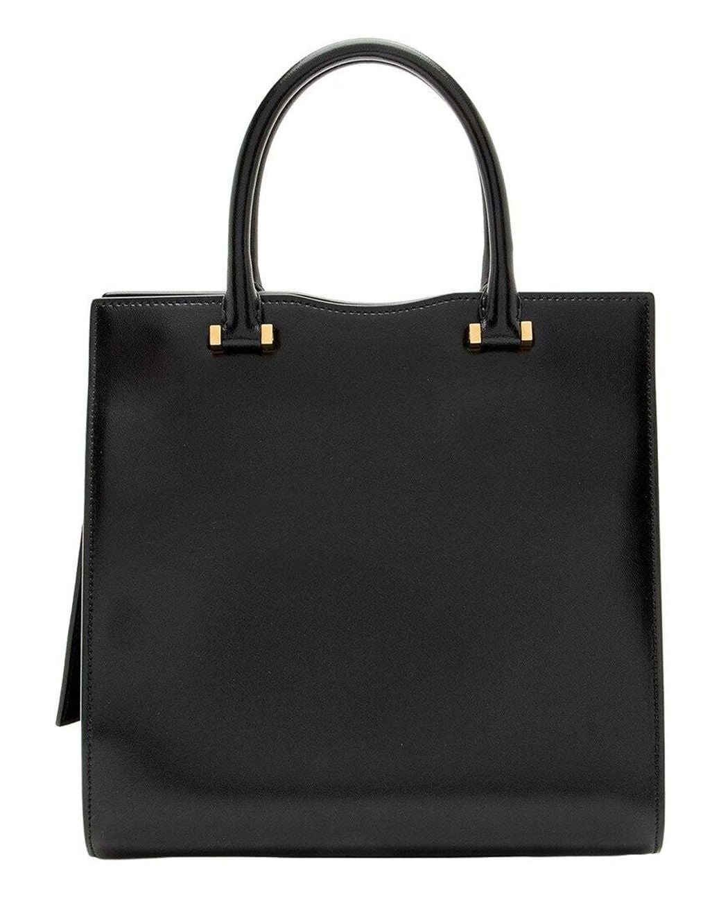 Saint Laurent Black Smooth Calfskin Monogram Uptown Small Satchel (Authentic Pre-Loved)