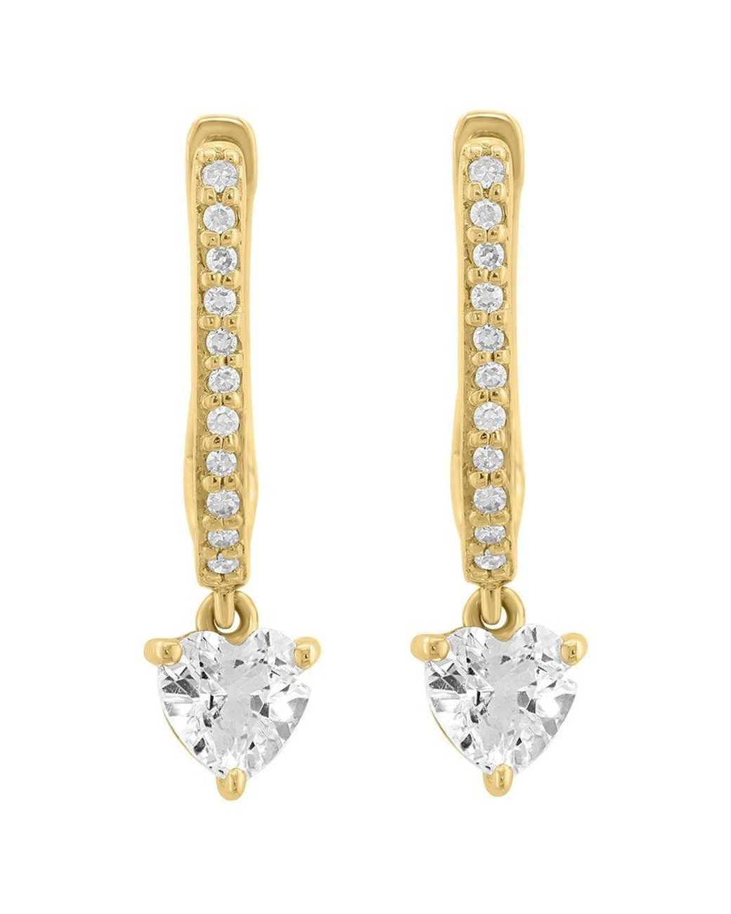 Effy Fine Jewelry Metallic 14K 0.78 Ct. Tw. Diamond & Topaz Earrings