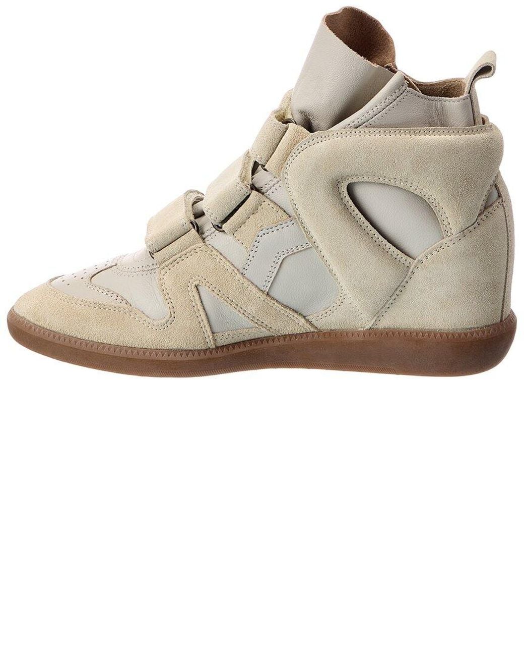 Isabel Marant White Buckee Suede High-Top Sneaker