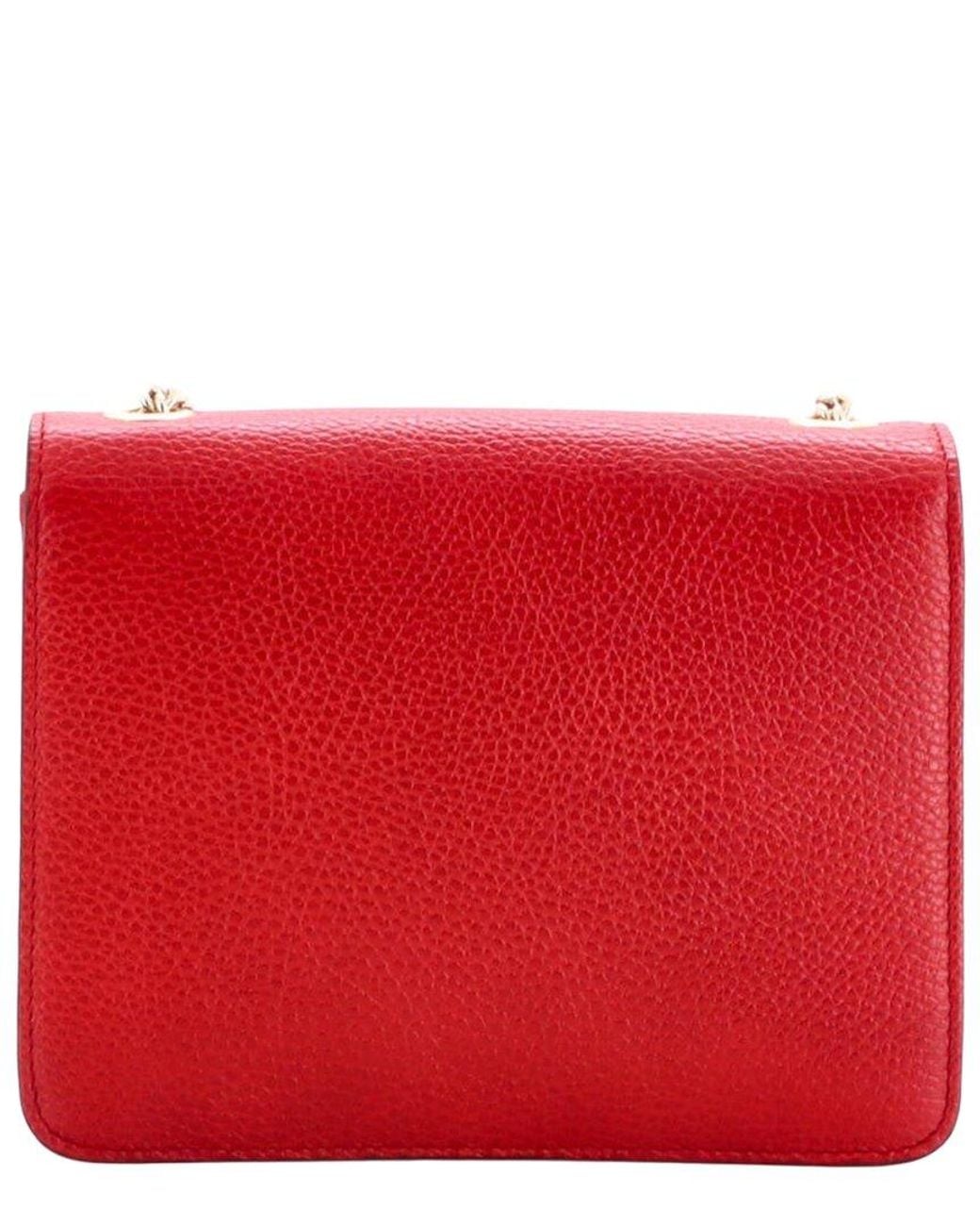 Gucci Red Leather Interlocking Shoulder Bag Small (Authentic Pre-Loved)