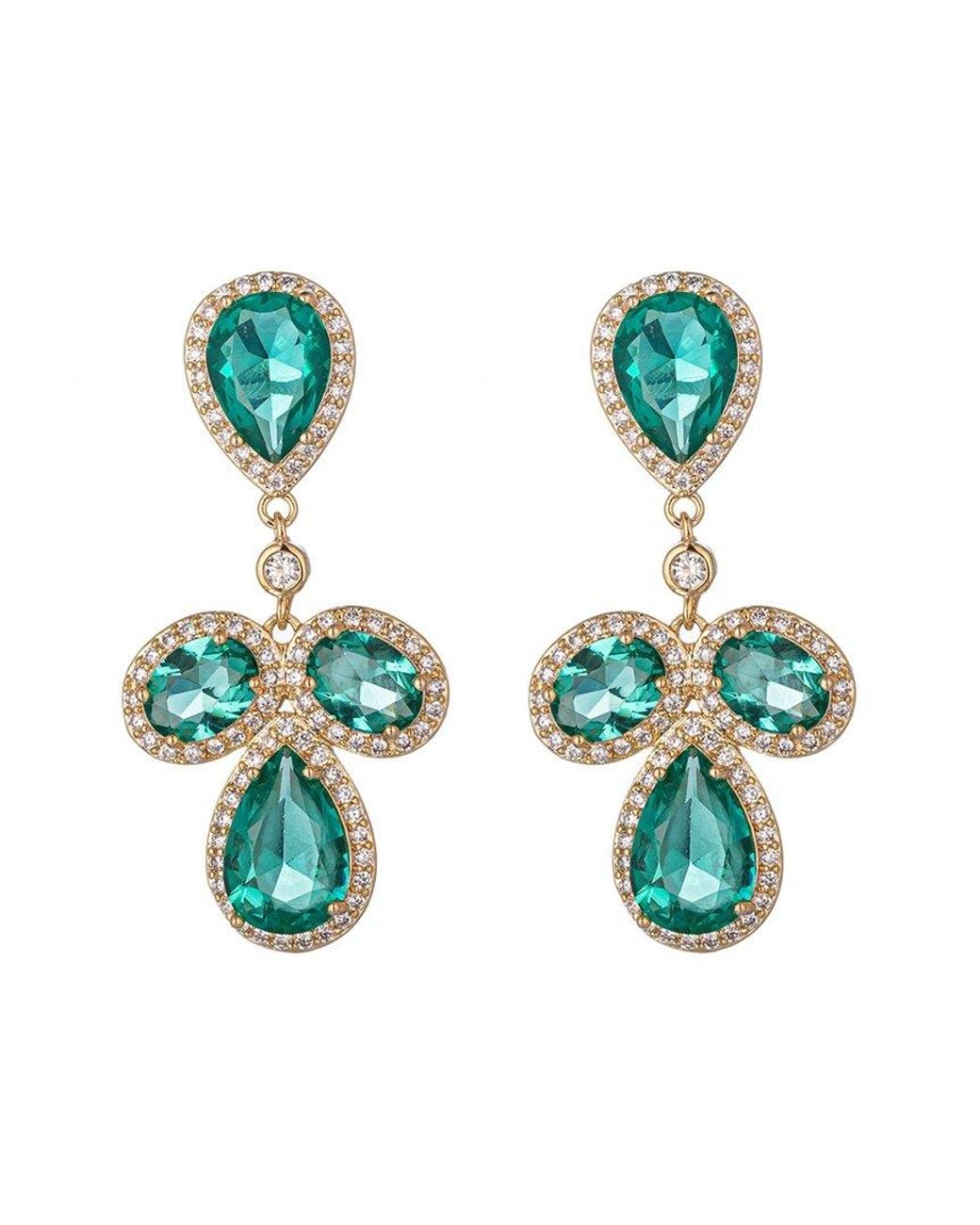 Eye Candy LA Green The Luxe Collection Cz Celeste Z Statement Earrings