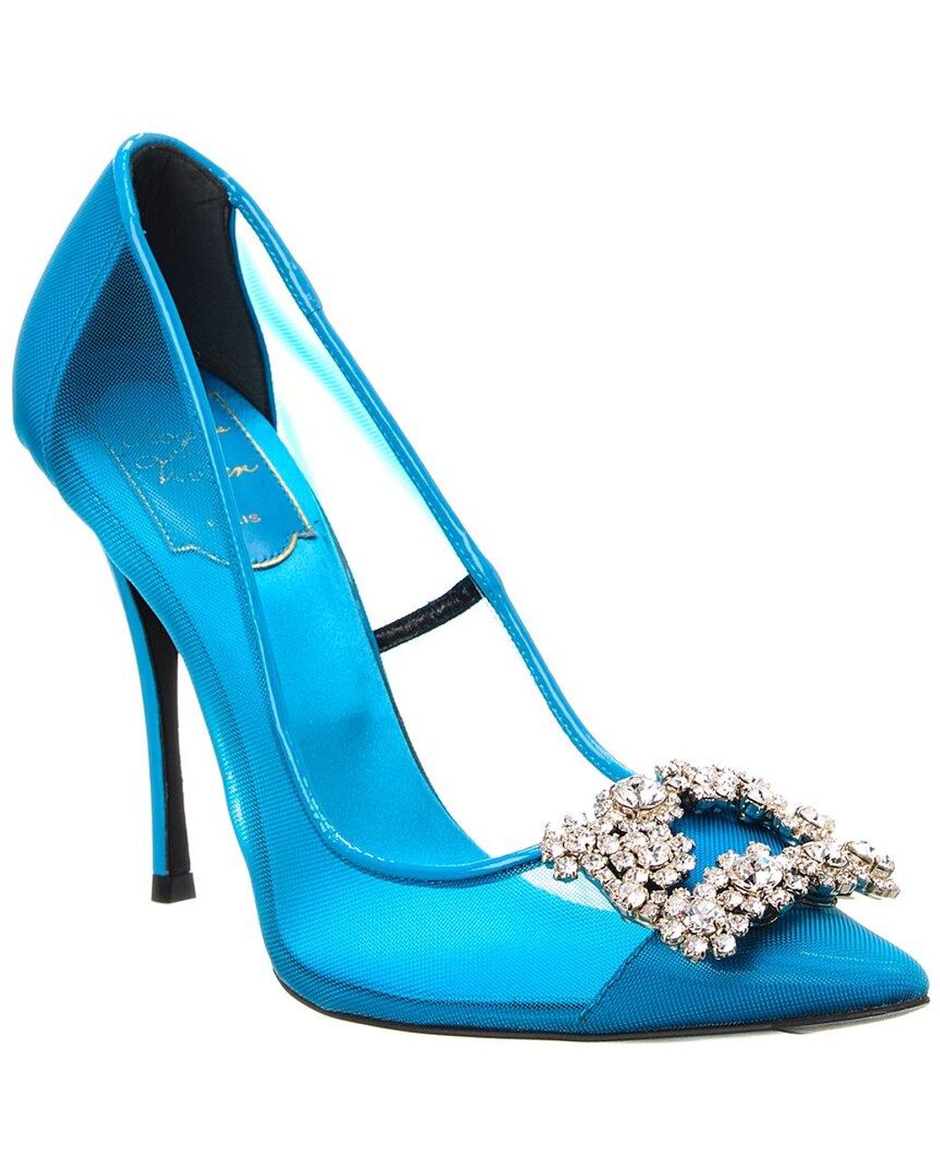 Roger Vivier Blue Mesh & Patent Pump