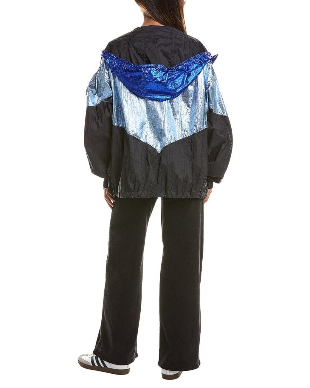 Isabel Marant Blue Metallic Windbreaker Jacket