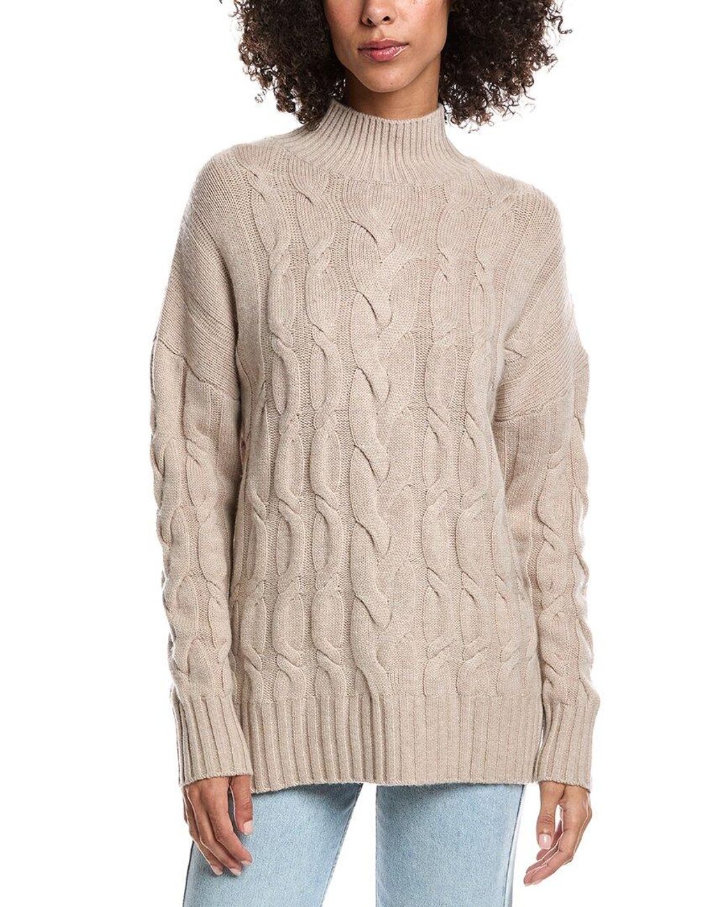 Forte Natural Luxe Wool & Cashmere-Blend Cable Sweater
