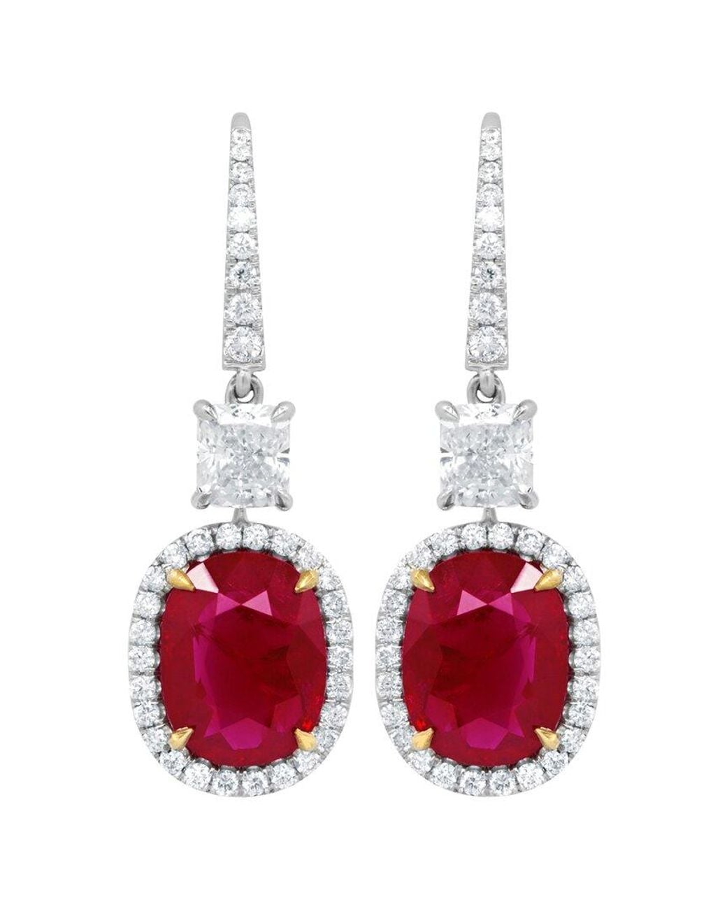 Diana M Red Fine Jewelry 18K 1.85 Ct. Tw. Diamond & Ruby Earrings
