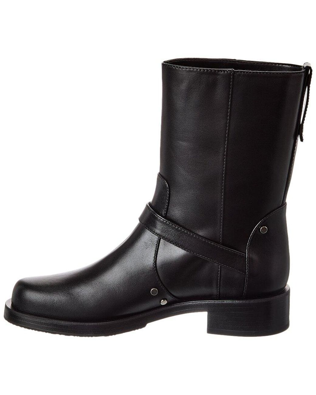Stuart Weitzman Black Maverick Leather Bootie