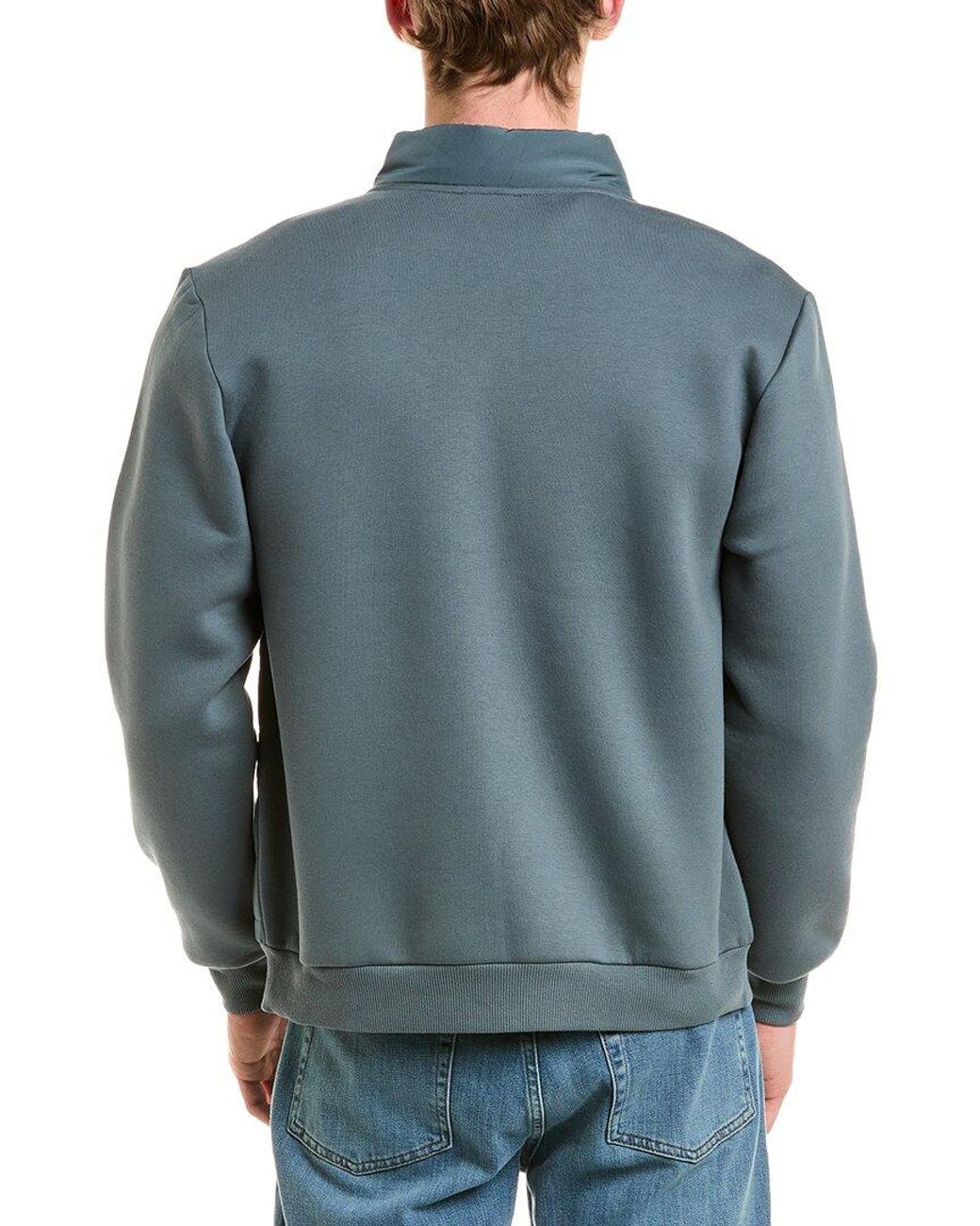 Reiss Blue Flynn Funnel Neck Quilted Sweater for men