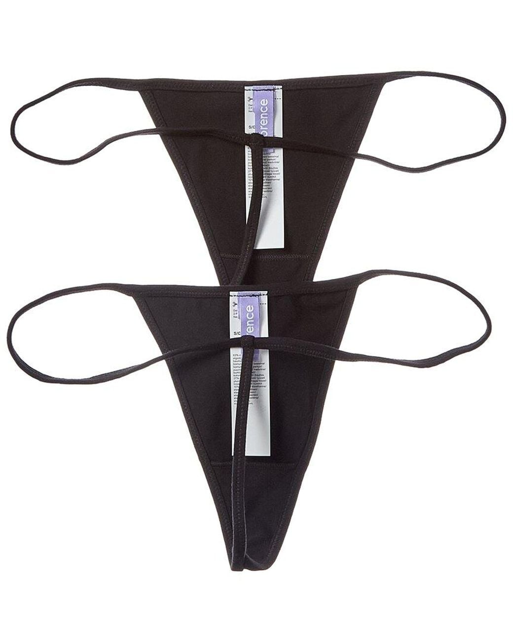 Florence By Mills Black 2pk String Thong
