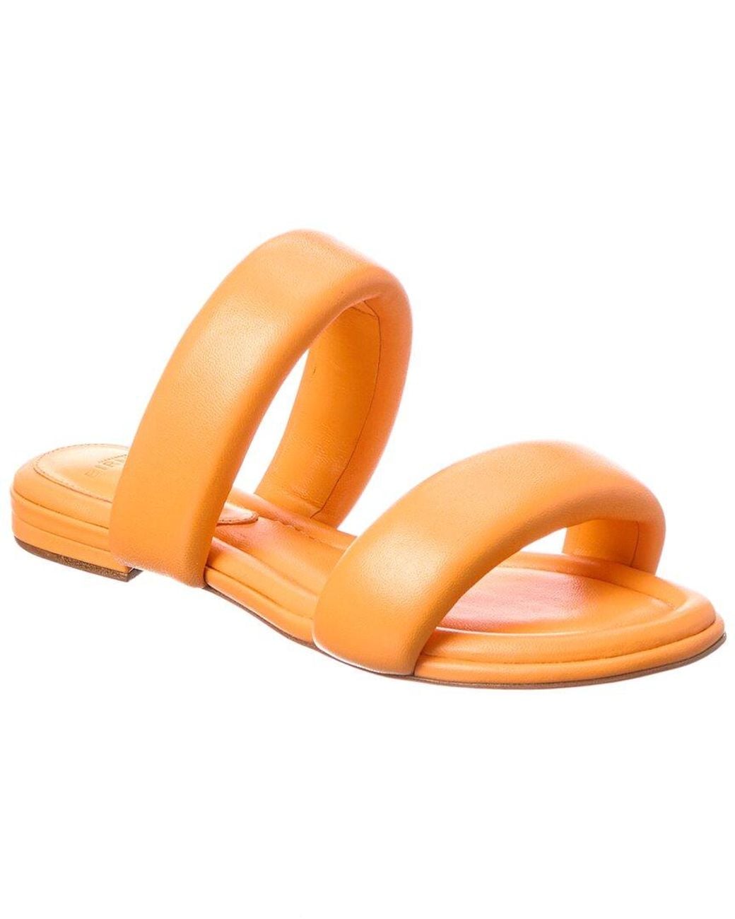 Alexandre Birman Orange Lilla Leather Sandal