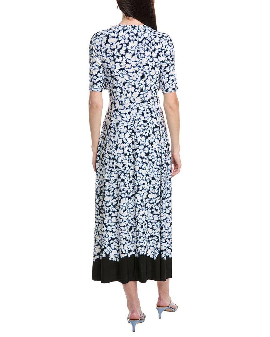 Vince Camuto Blue Cross Over Maxi Dress