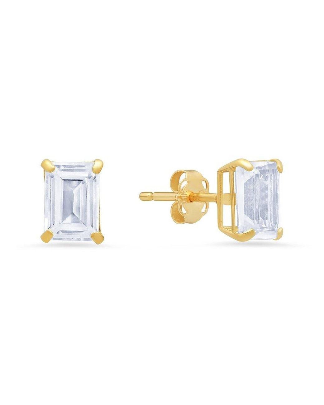 MaxColor Metallic 14k 2.10 Ct. Tw. White Topaz Studs