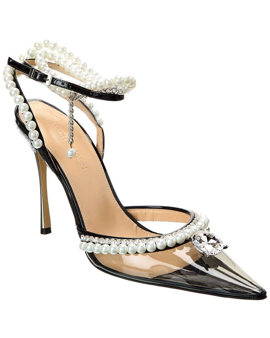 Mach & Mach Pearls & Diamonds Vinyl & Leather Pump in Metallic Lyst UK