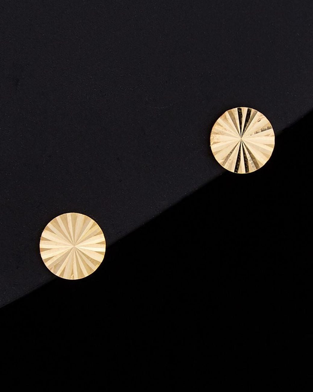 Italian Gold Black 14k Diamond Disc Studs