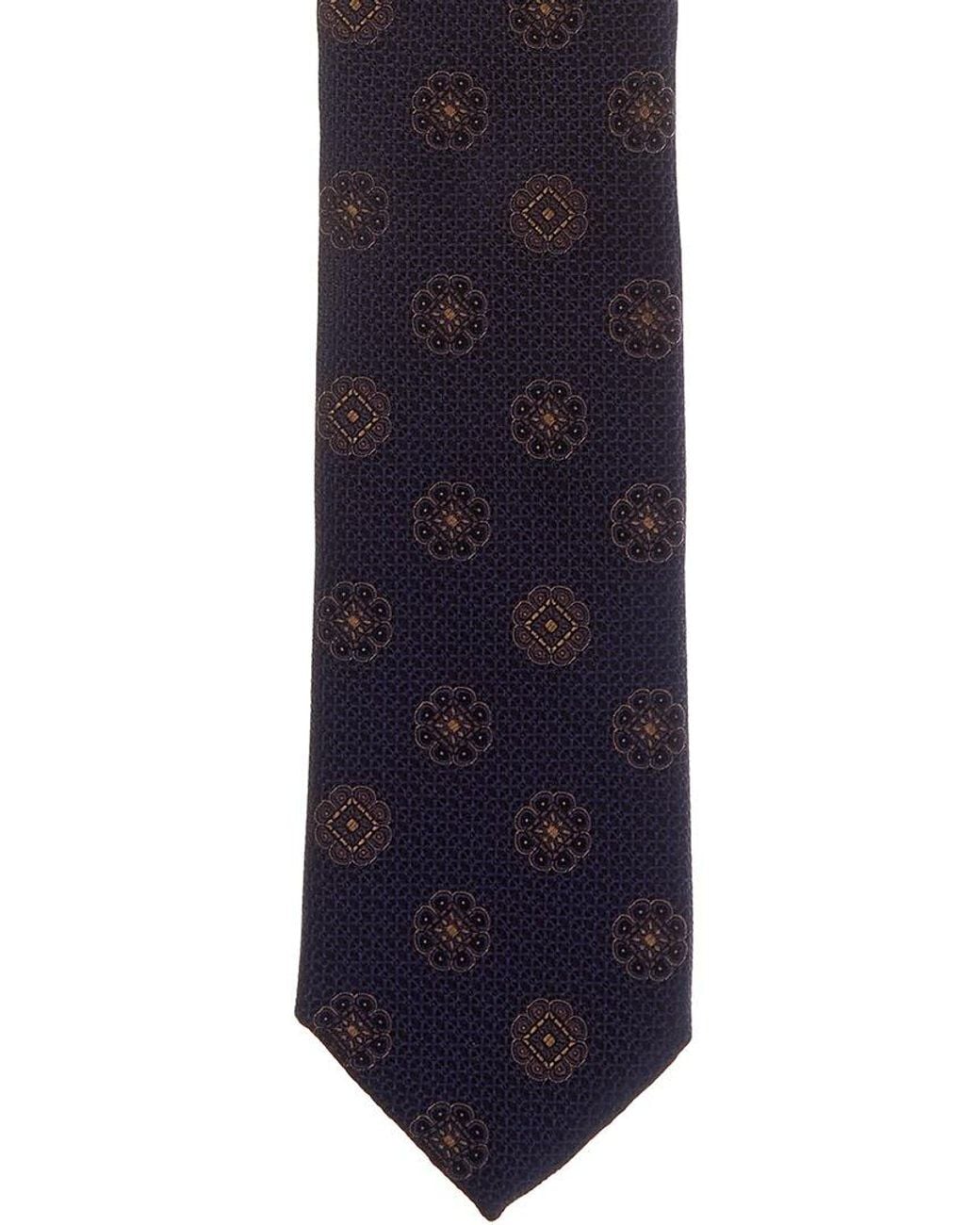 Canali Blue Floral Medallion Silk Tie for men