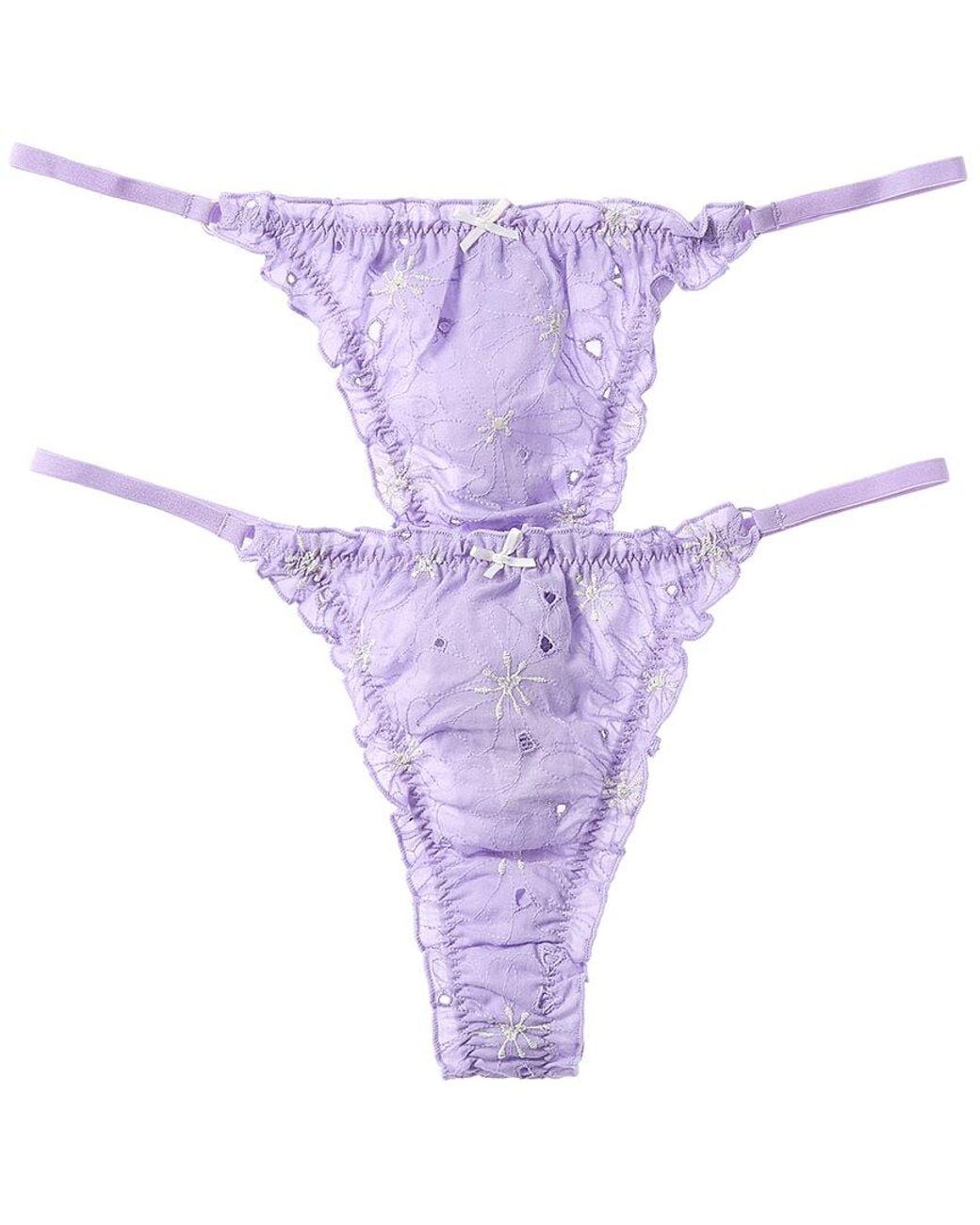 Florence By Mills Purple 2pk Eyelet Thong