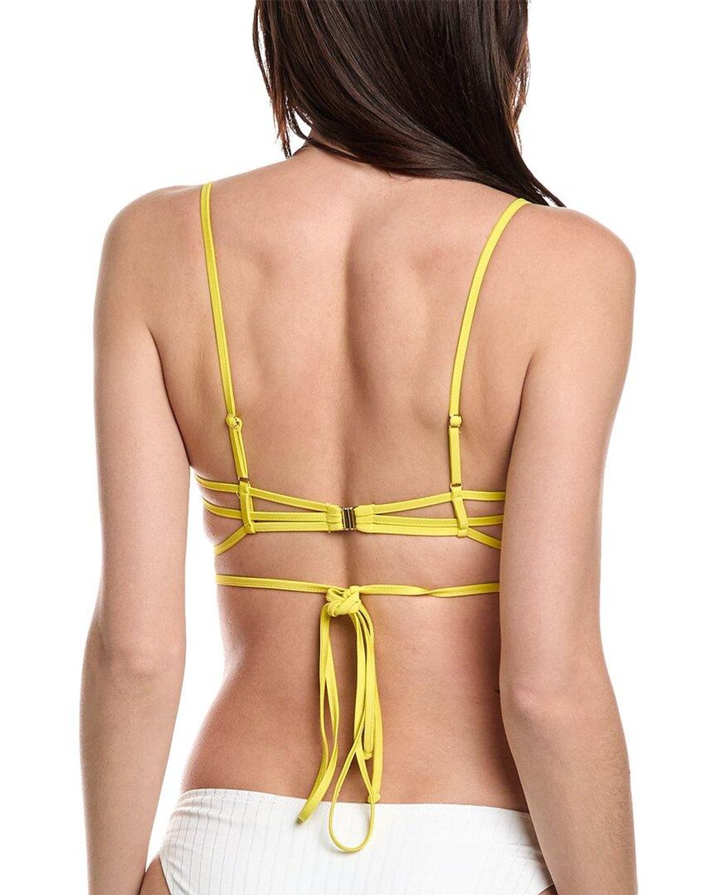 Monica Hansen Yellow Beachwear Money Maker Tube Bikini Top