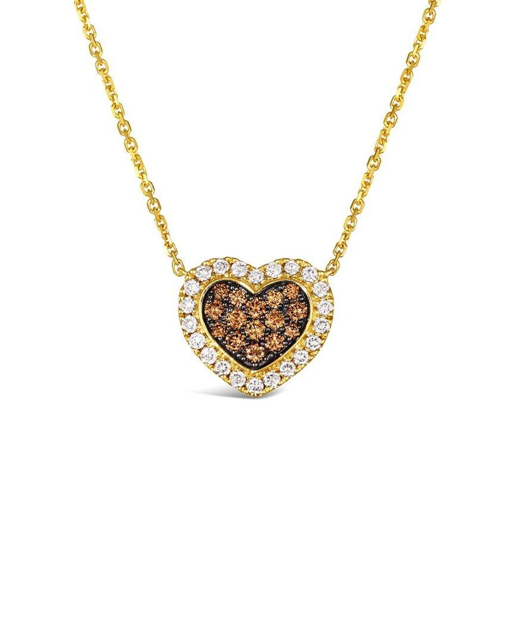 Le Vian Metallic Chocolate Hearts 14k 0.64 Ct. Tw. Diamond Heart Adjustable Necklace