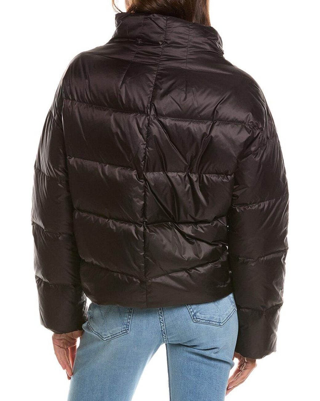 Theory Black Offset Puffer Jacket