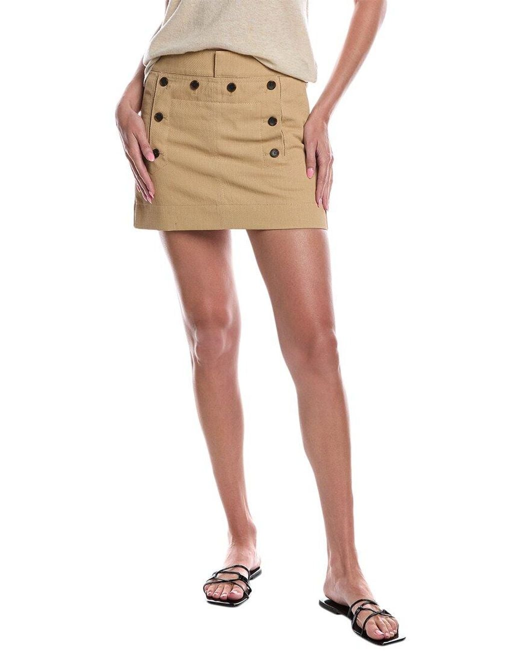 A.L.C. Natural Elli Linen-Blend Mini Skirt