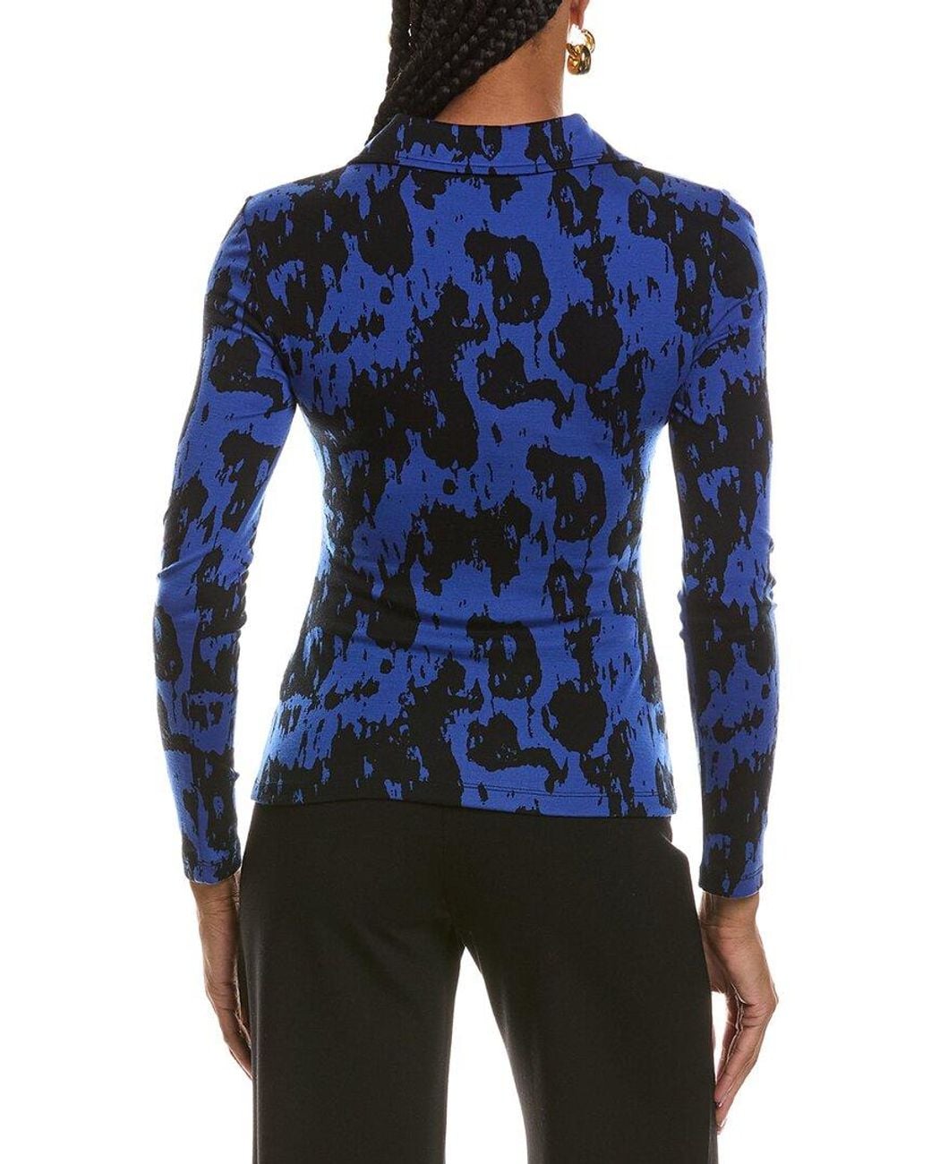 Diane von Furstenberg Blue Sheska Wool-Blend Top