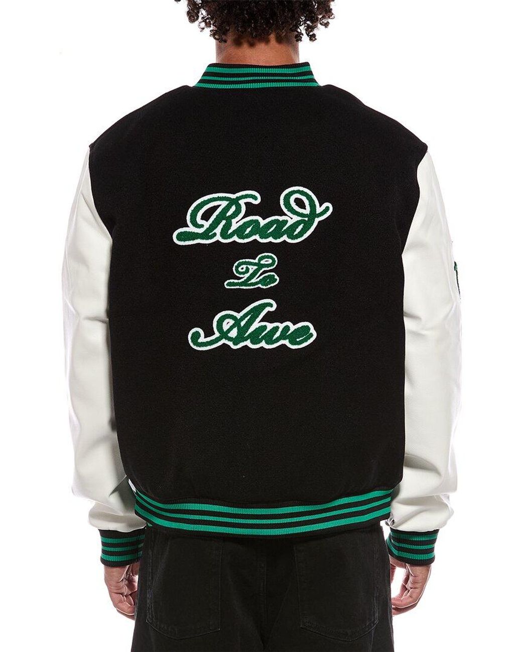 RTA Black Marty Varsity Jacket for men