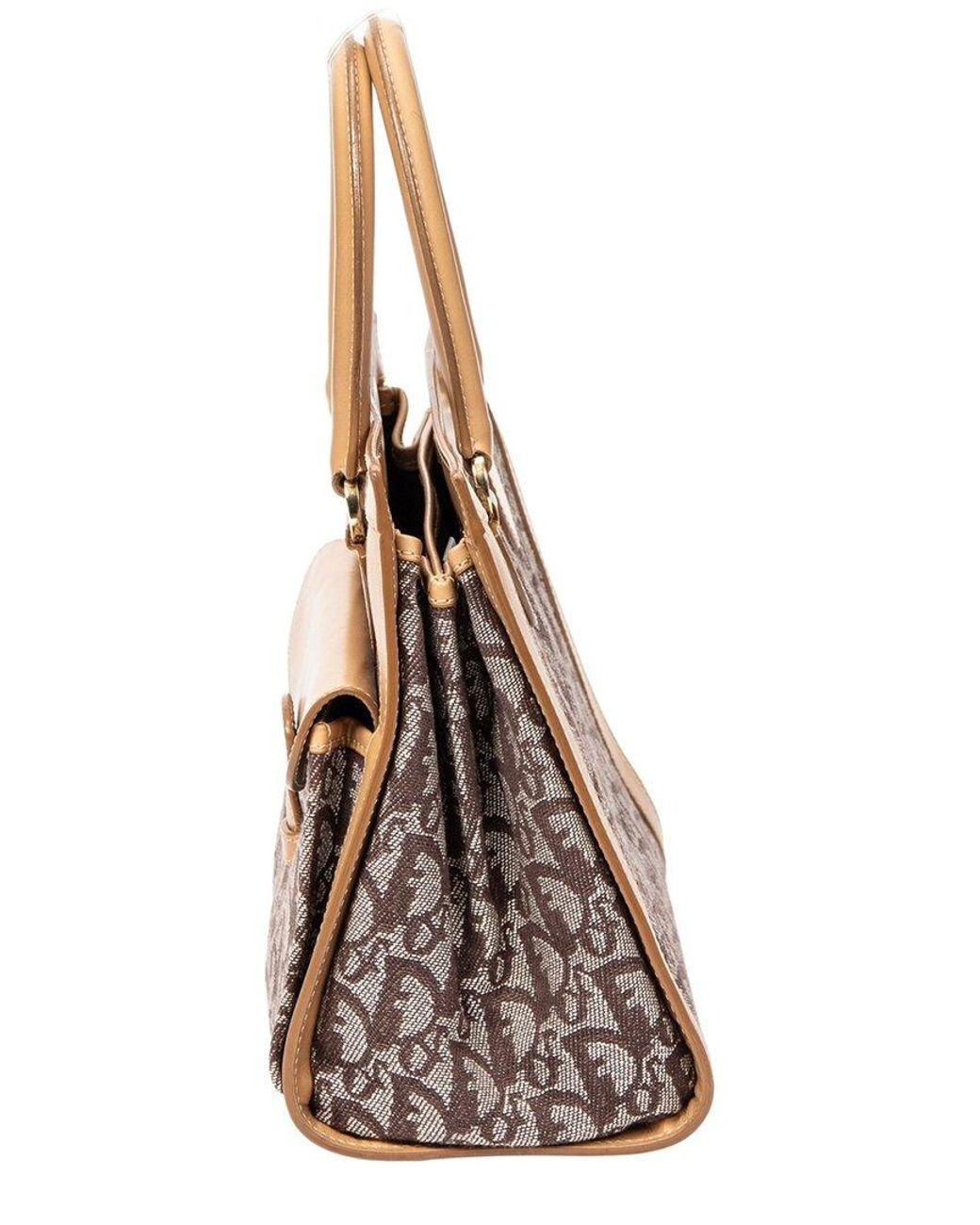 Dior Metallic Beige Issimo Canvas Trotter Front Pocket Tote (authentic Pre-loved)