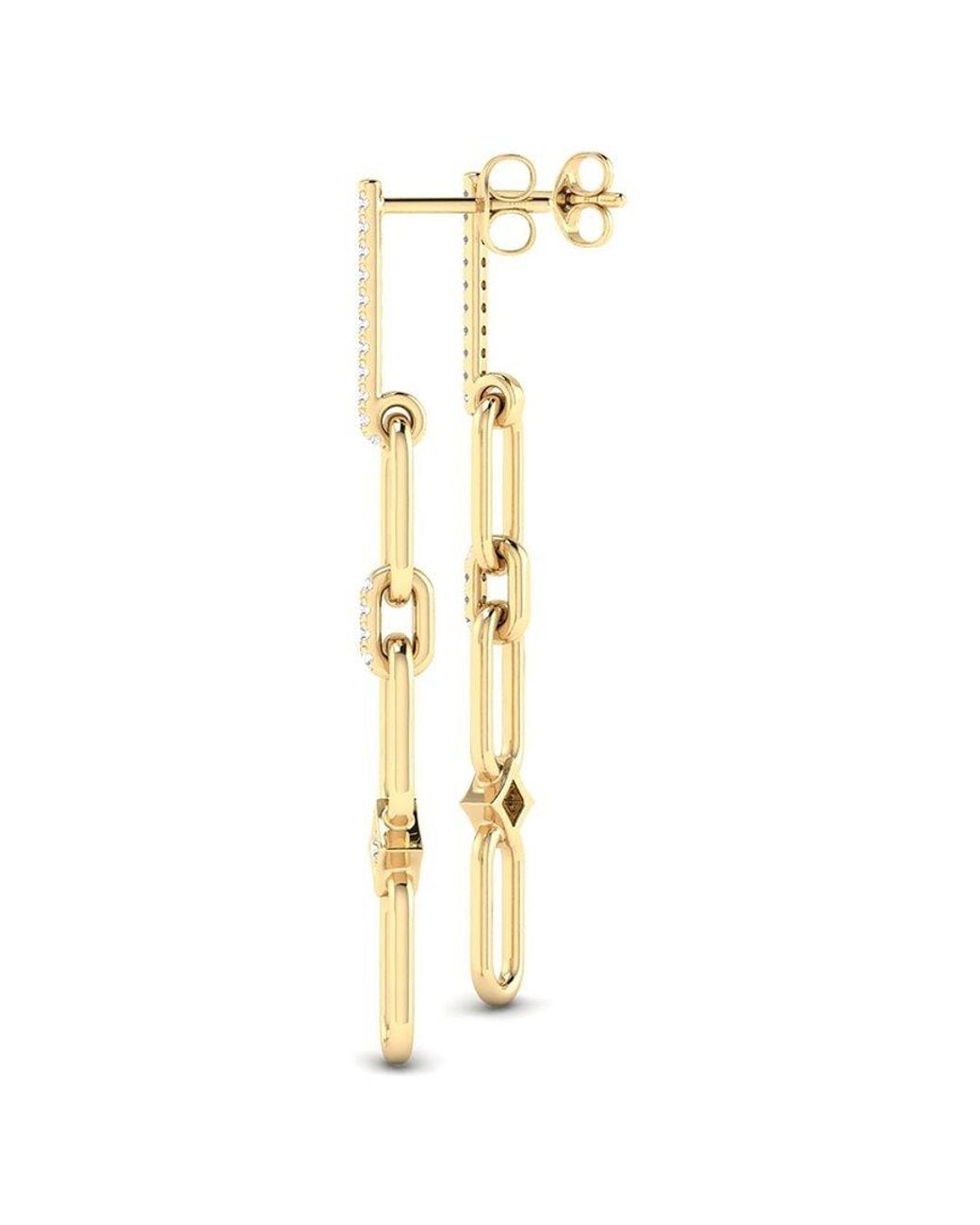 Diamond Select Cuts Metallic 14K 0.25 Ct. Tw. Diamond Earrings