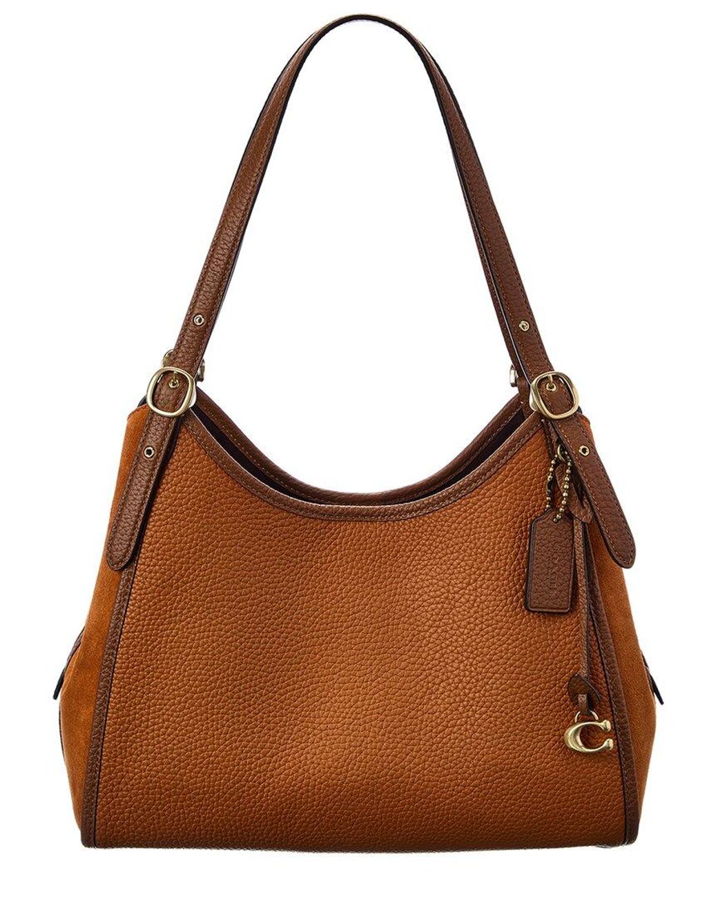 COACH Lori Leather & Suede Shoulder Bag in Brown | Lyst