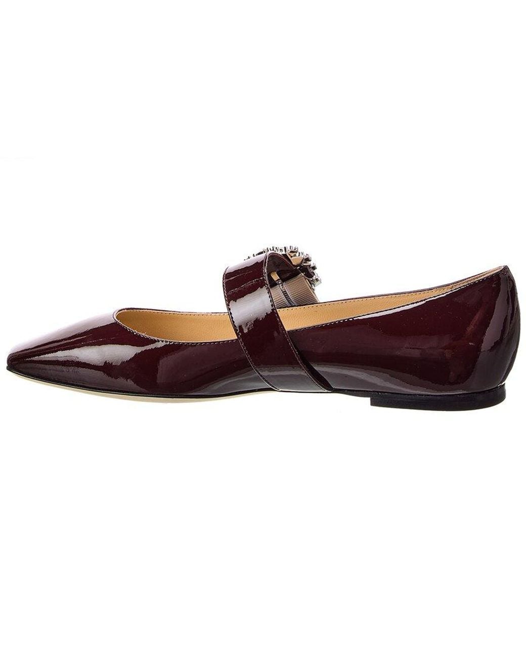 Jimmy Choo Brown Cheri Patent Ballerina Flat