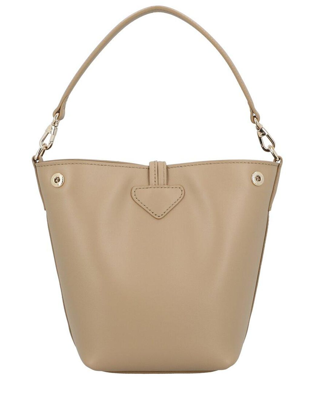 Longchamp Natural Le Roseau Xs Leather Bucket Bag