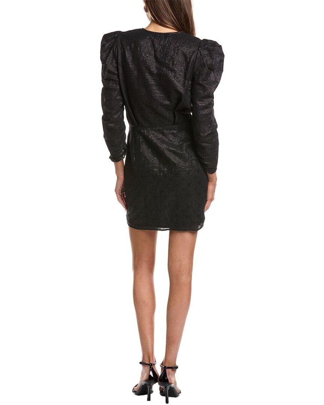 IRO Black Harris Linen-Blend Mini Dress