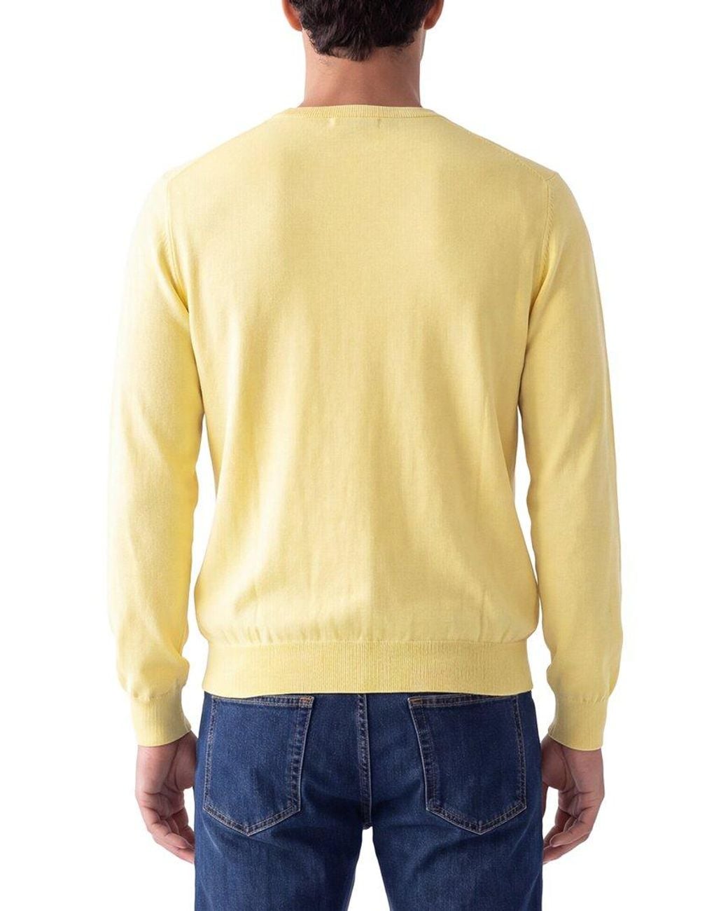 Gran Sasso Yellow Wool Crewneck Sweater for men