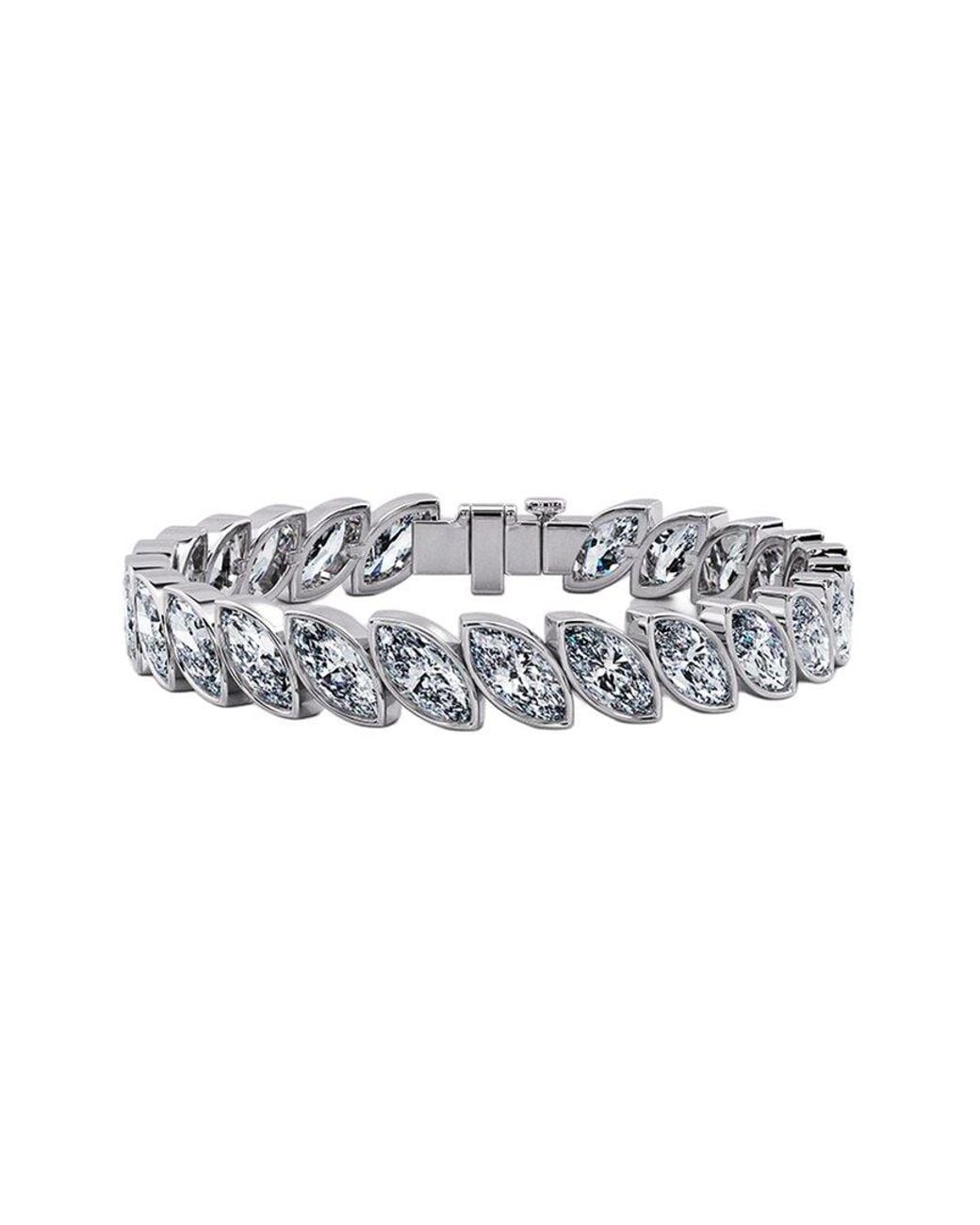 Lab Grown Diamonds White 14K 25.50 Ct. Tw. Lab-Grown Diamond Tennis Bracelet