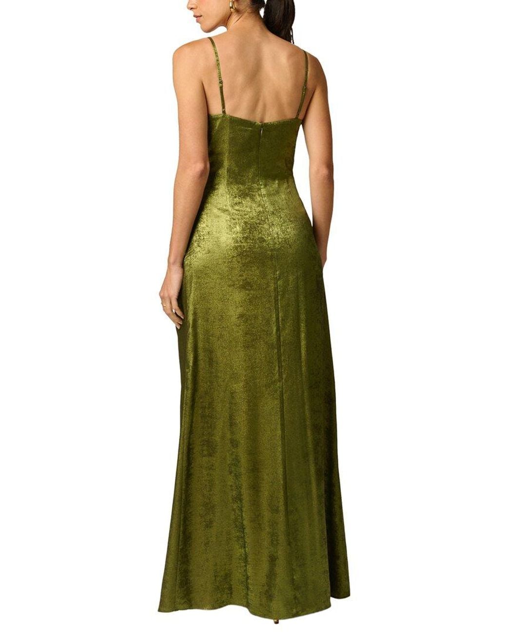 Adrianna Papell Green Foiled Chiffon Long Dress