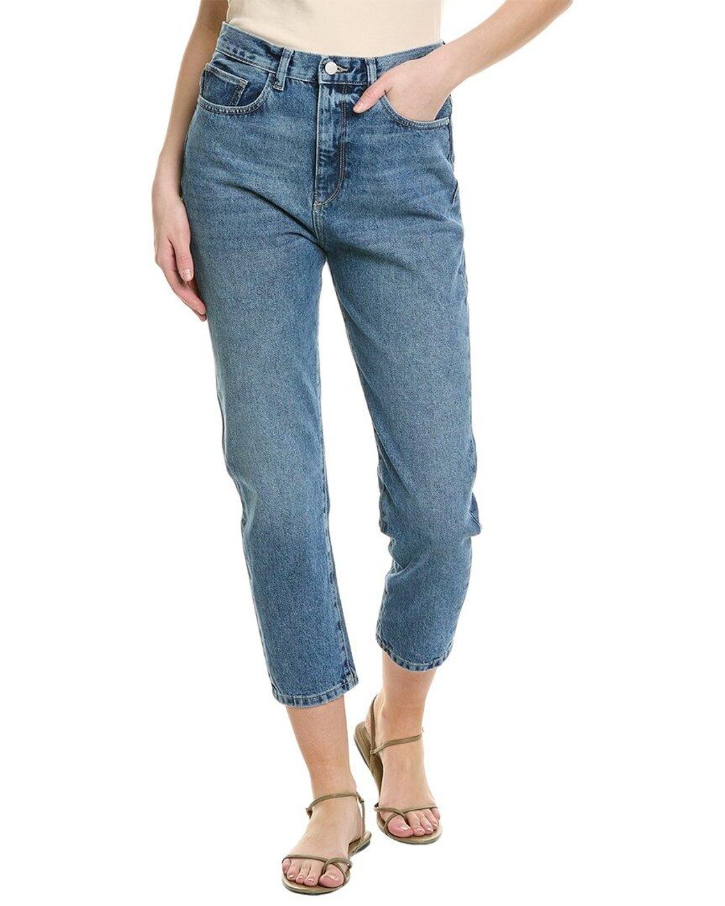 DL1961 Lela Slim Ultra High rise Straight Leg Jean in Blue Lyst Canada