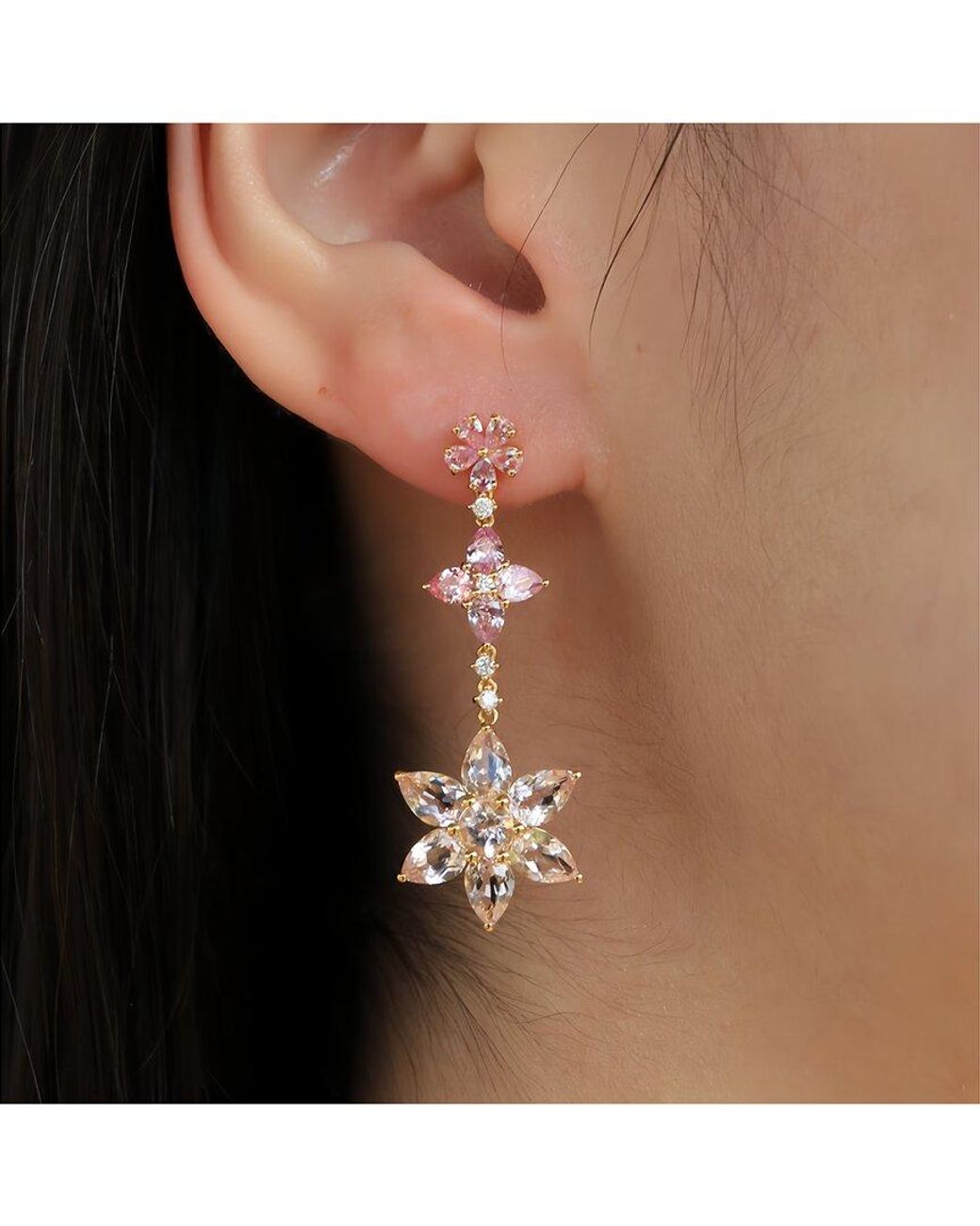 Nina Zhou Jewelry White 14K 7.45 Ct. Tw. Diamond & Gemstone Drop Earrings
