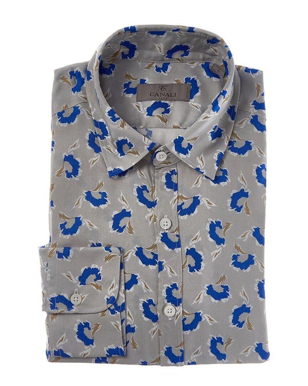 Canali Blue Dress Shirt for men