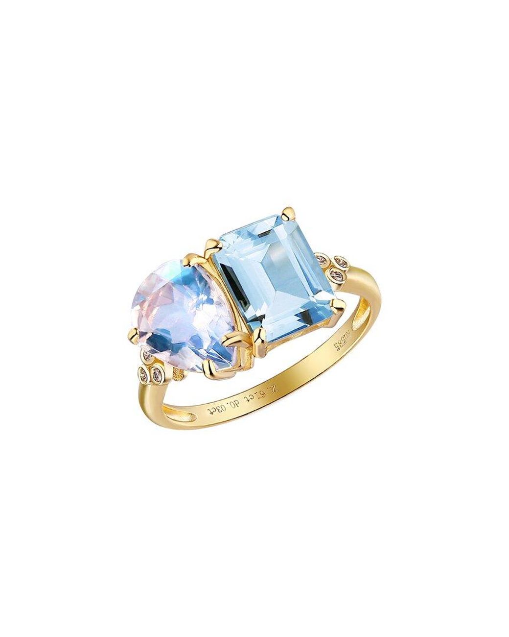Kai Fine Jewelry Blue 14K 3.13 Ct. Tw. Diamond & Gemstone Cocktail Ring
