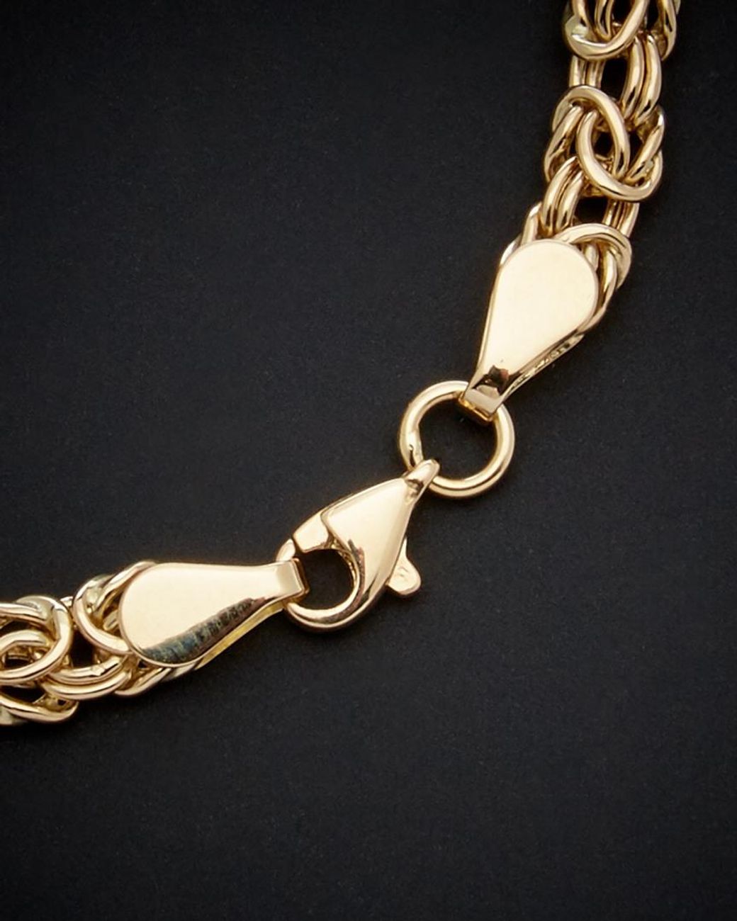 Italian Gold Blue 14k Graduated Byzantine Bracelet