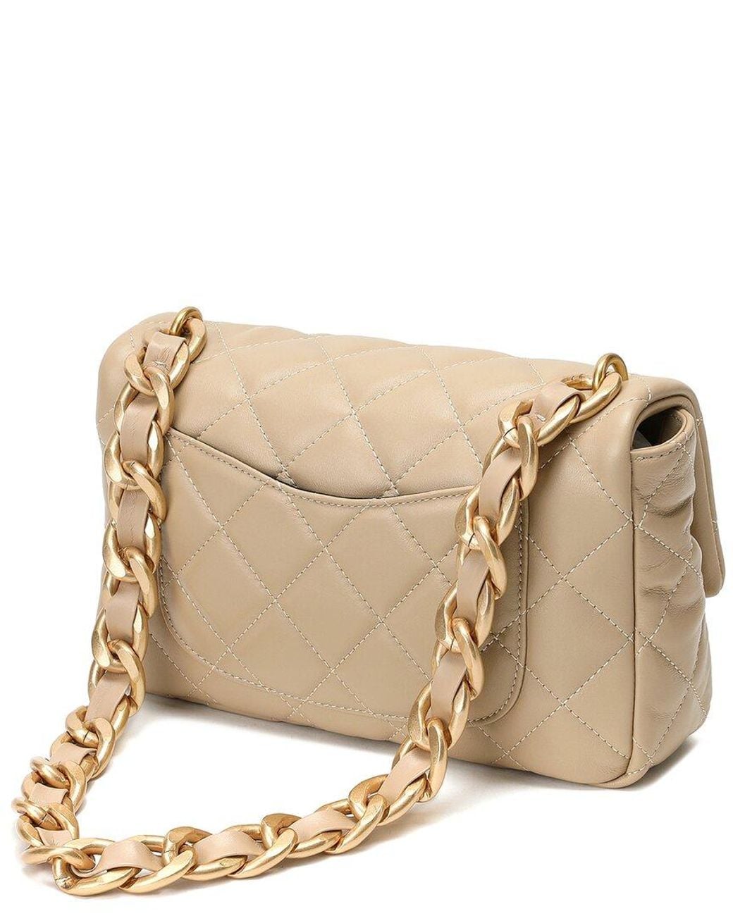 Tiffany & Fred Paris Natural Top-Grain Leather Foldover Shoulder Bag