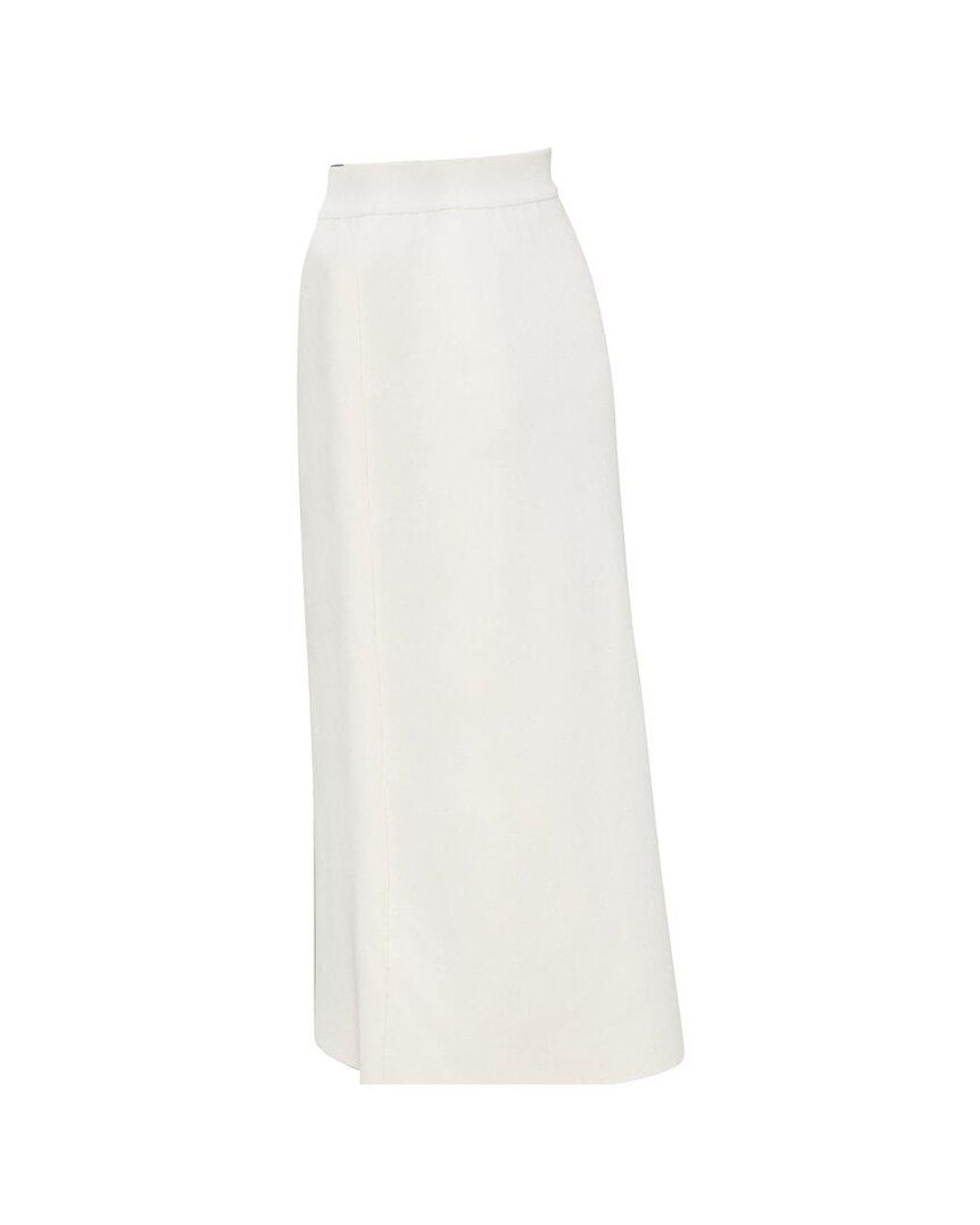 McQueen White Knit Ruffle Asymmetric Skirt, Size Int (Authentic Pre- Loved)