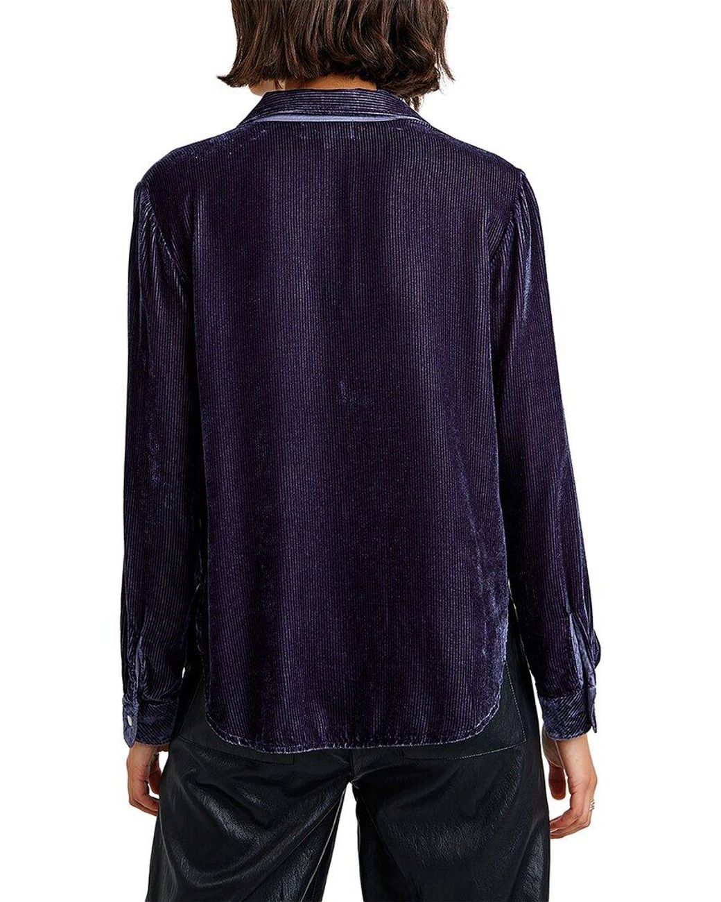 Bella Dahl Blue Silk-Blend Shirt