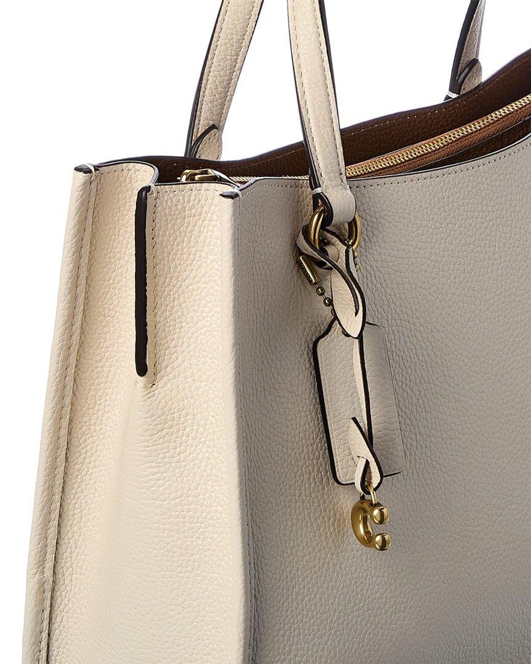 COACH Tyler Carryall Leather Tote in White | Lyst
