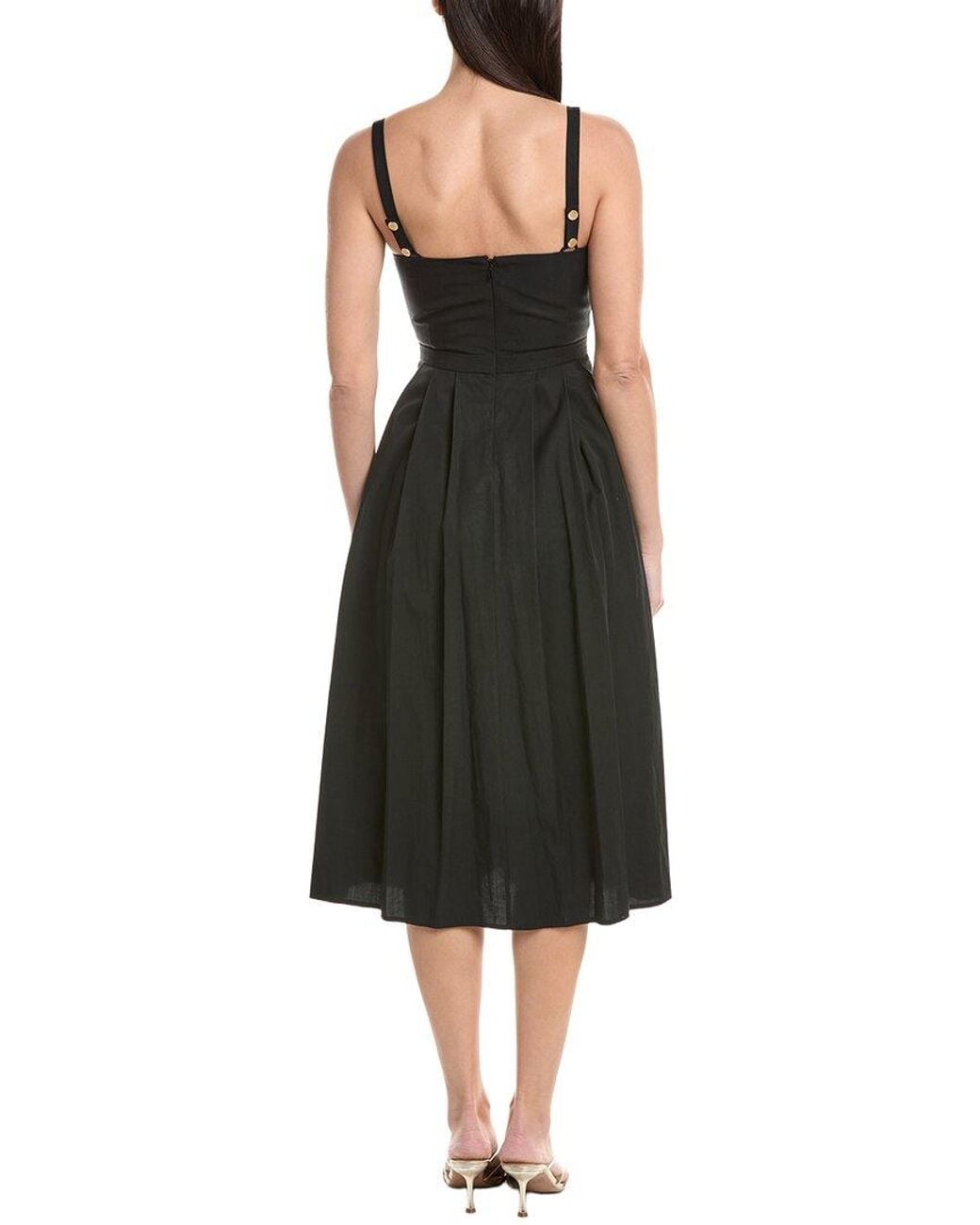 L'Agence Black Esmeralda Midi Dress