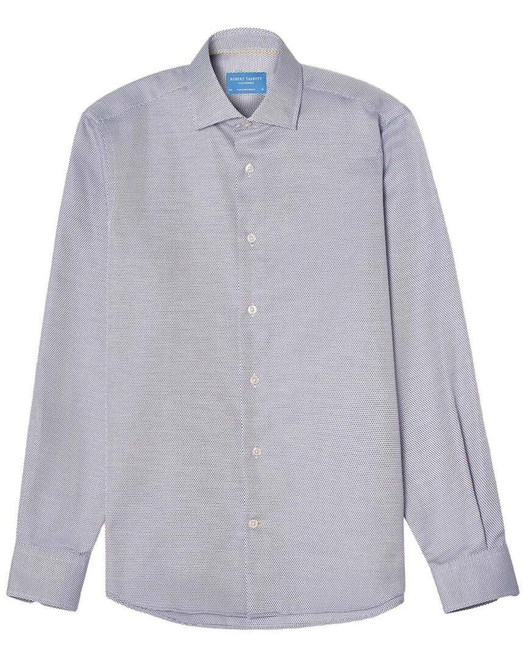 Robert Talbott Blue Reynolds Hopsack Dress Shirt for men