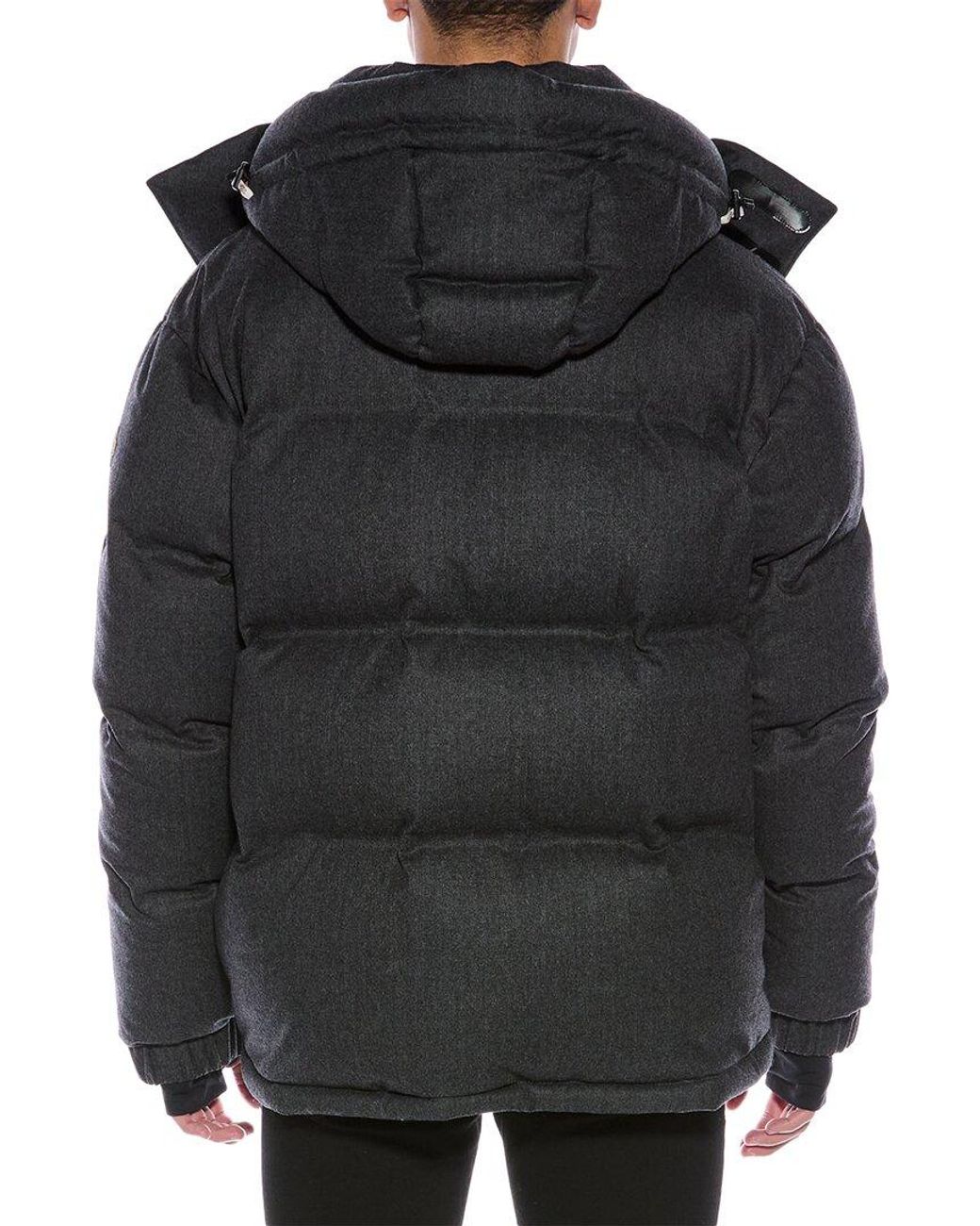Moncler Black Wool Puffer Down Coat for men